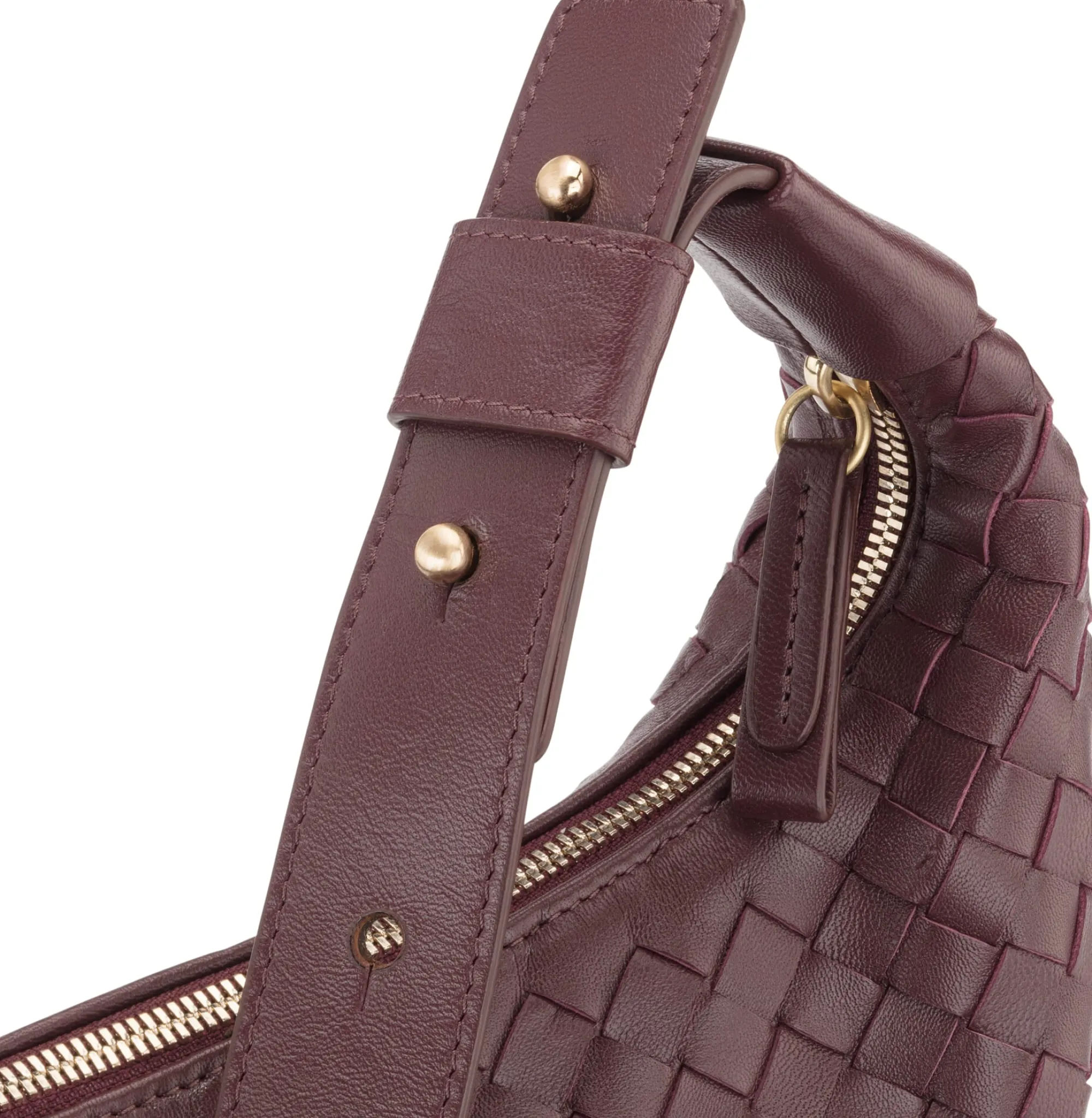 Umhänge- & Handtaschen * Allan K Lederhandtasche geflochten, weinrot