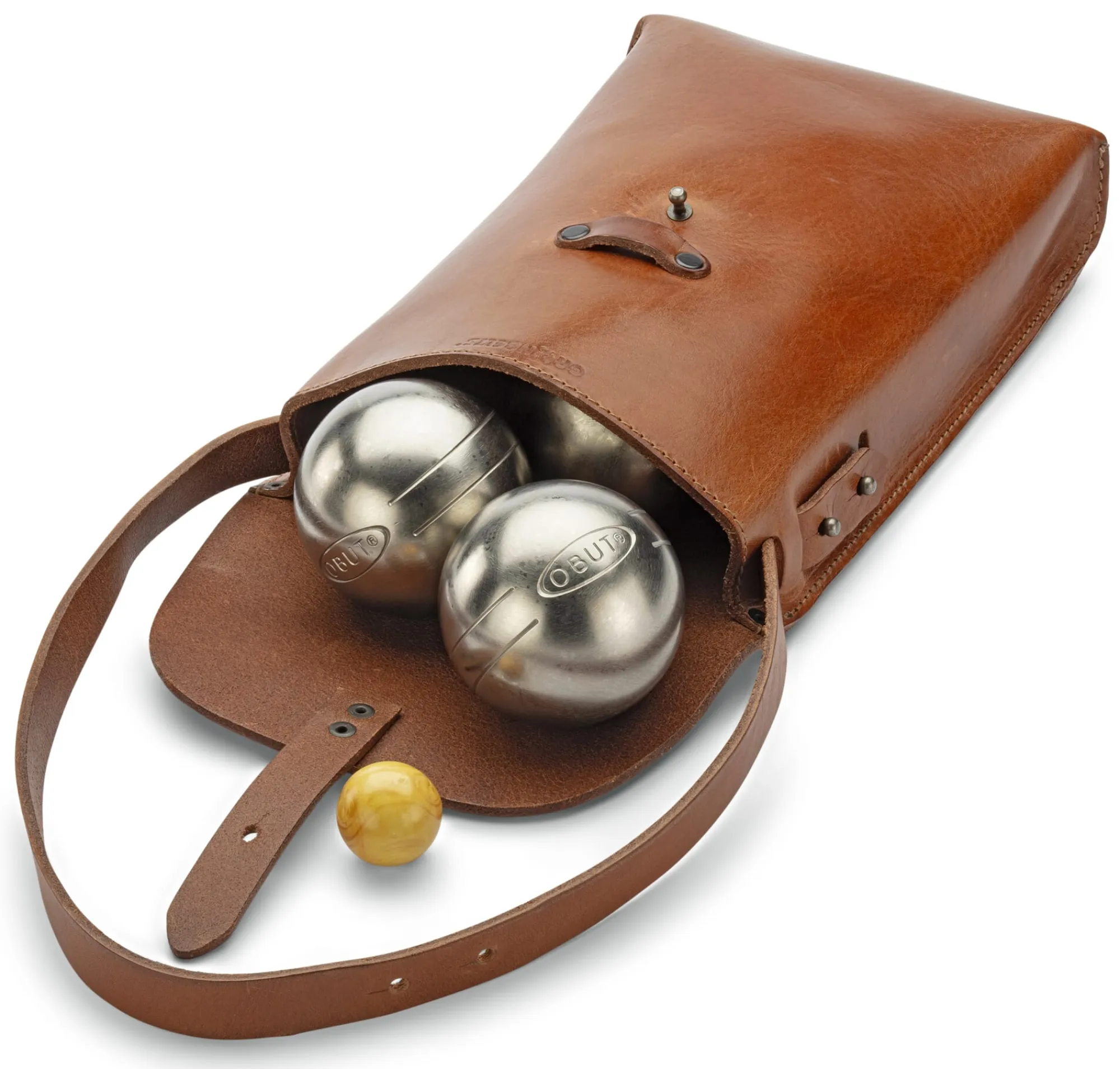 Umhänge- & Handtaschen|Bewegungsspiele * Greenbelts® Ledertasche Boule für 6 Kugeln
