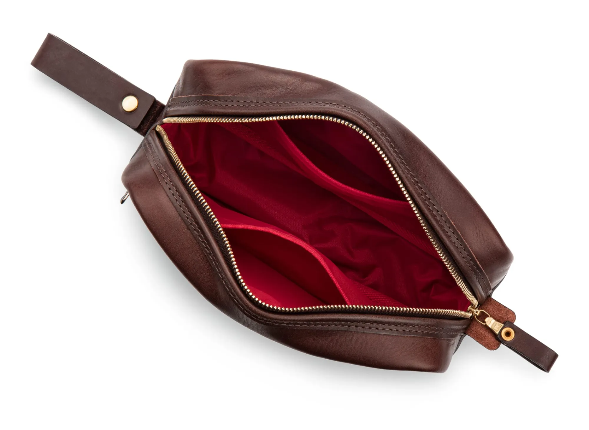 Kulturbeutel|Kulturtaschen * Croots Leder-Washbag Dunkelbraun