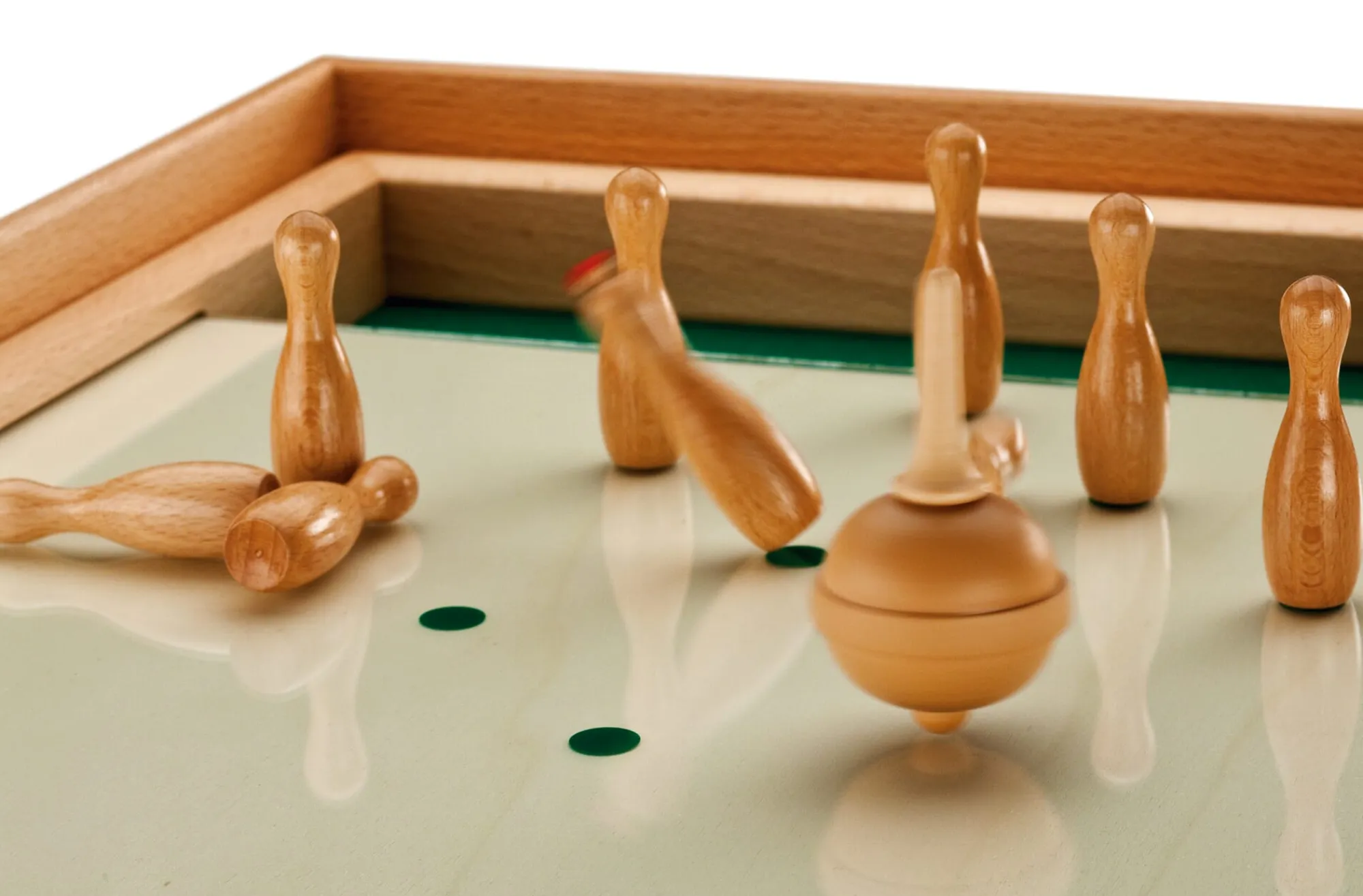 Holzspielzeug|Gesellschaftsspiele * Mespi Meraner Tischkegelspiel