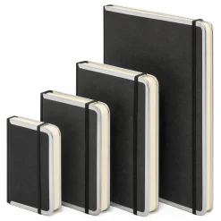 Notizbücher * Bindewerk Notizbuch Metallkante A4 Schwarz