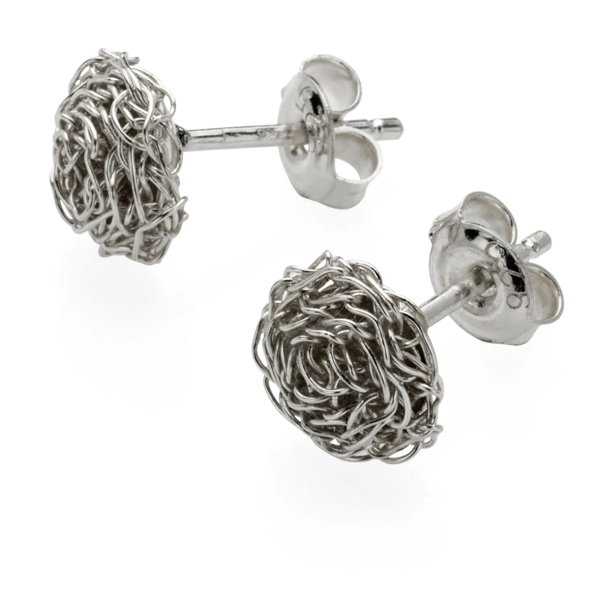 Schmuck * Natalia Warwas Ohrstecker gehäkeltes Silber
