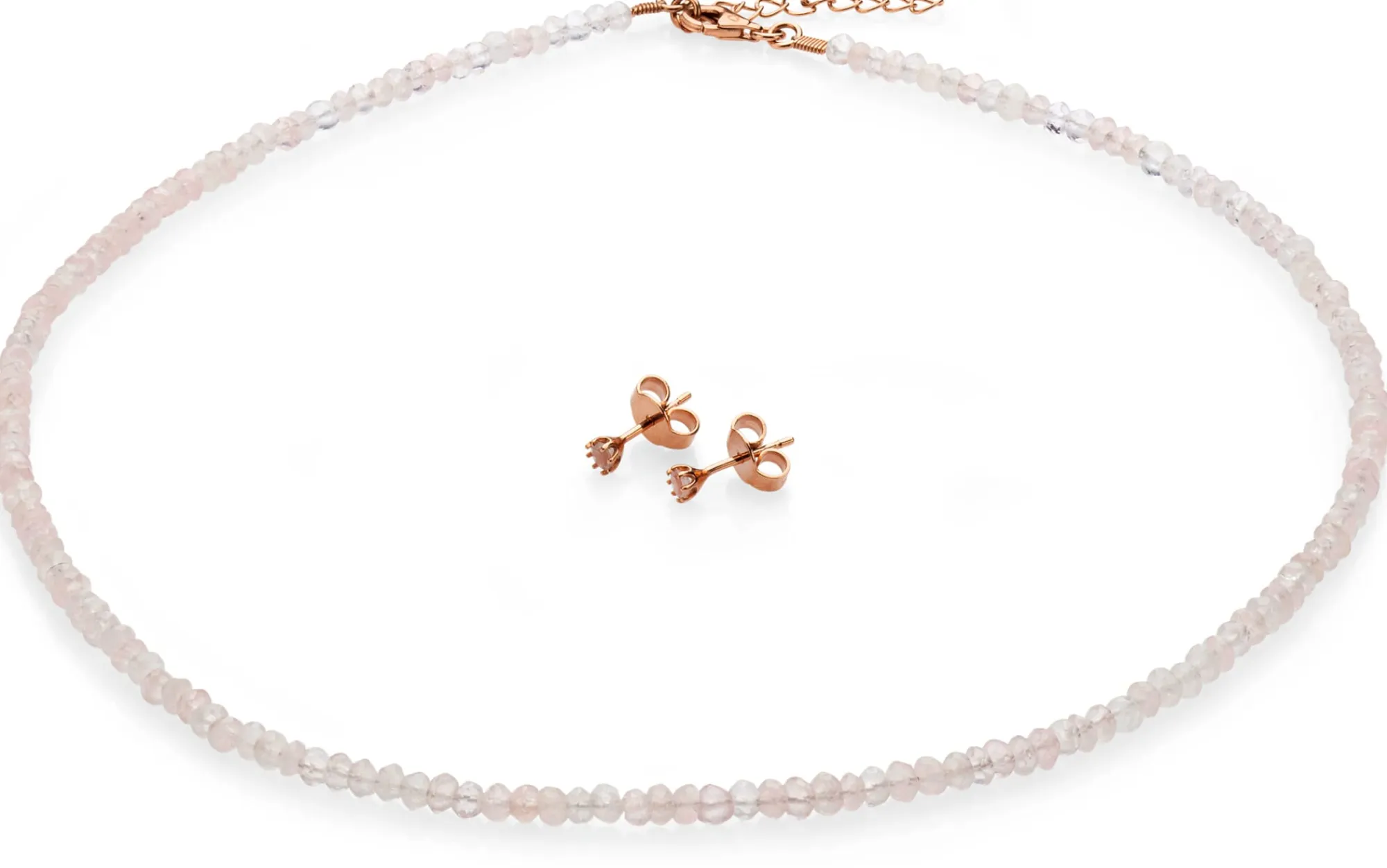 Schmuck * Guthmann Ohrstecker Rosenquarz, Roségold