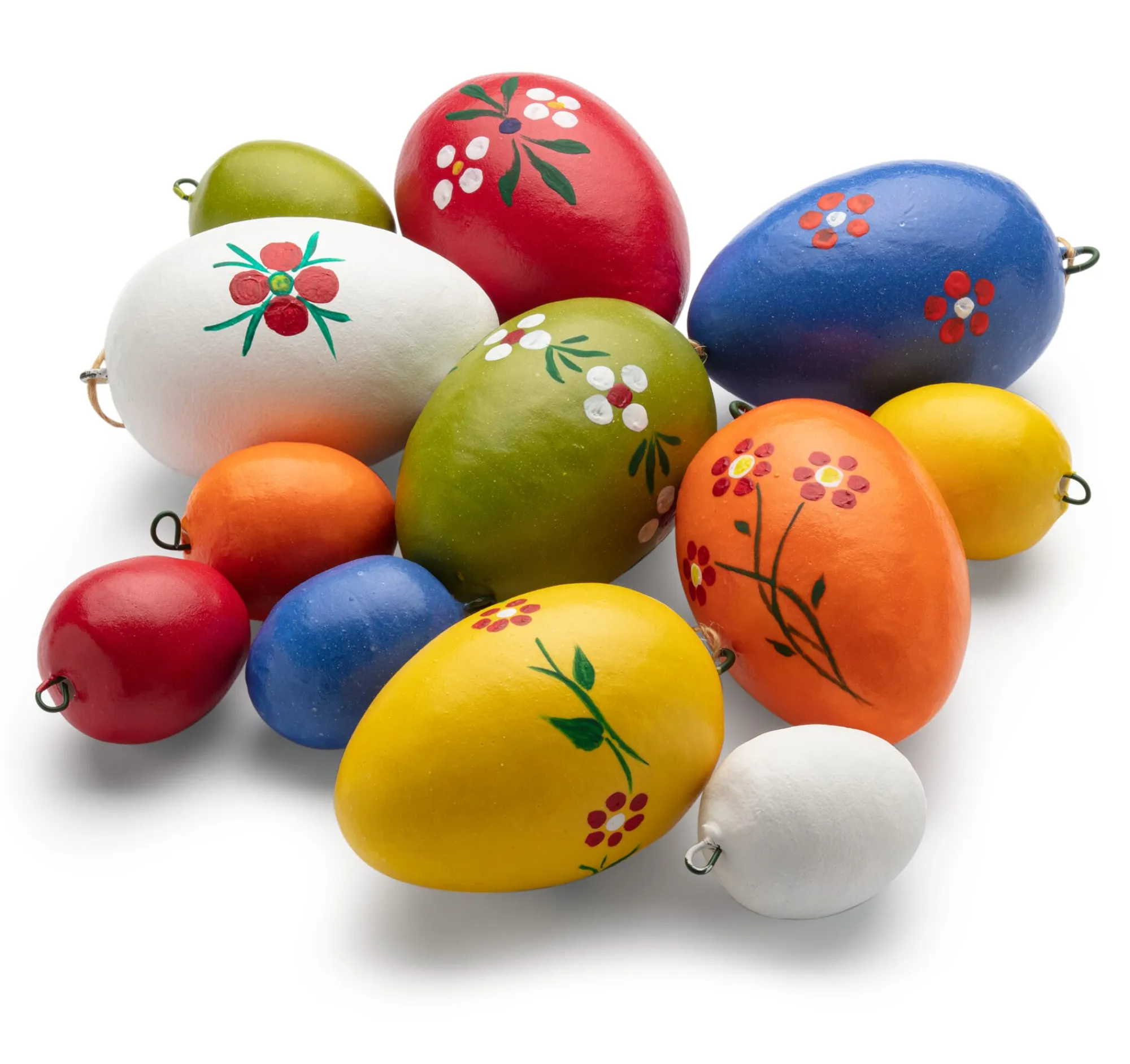 Osterdekoration * Nostalgie-Christbaumschmuck Ostereier Watte groß