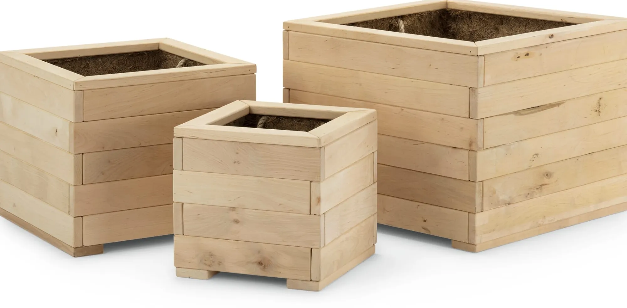 Pflanzgefäße * Rhinorock Pflanzkübel Kiefernholz Dreierset