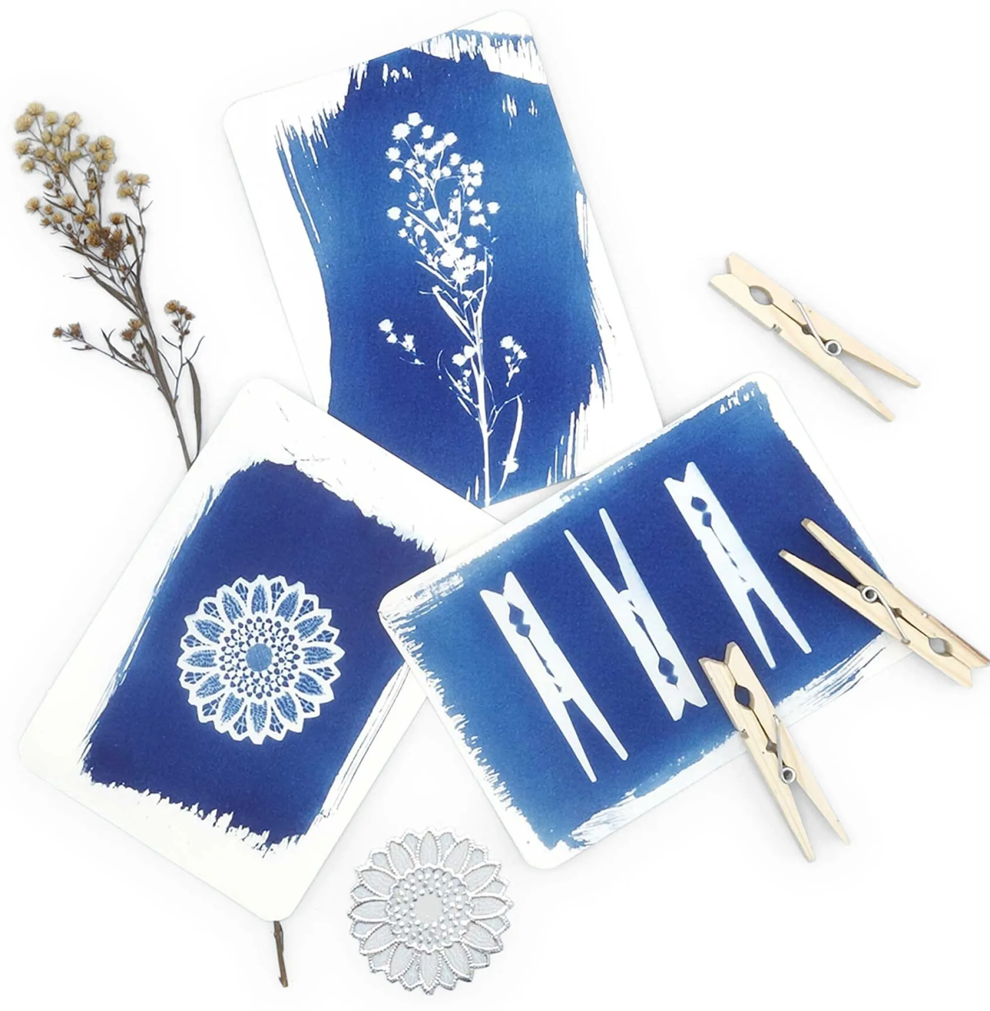 Papeterie * Postkartenset DIY Cyanotypie