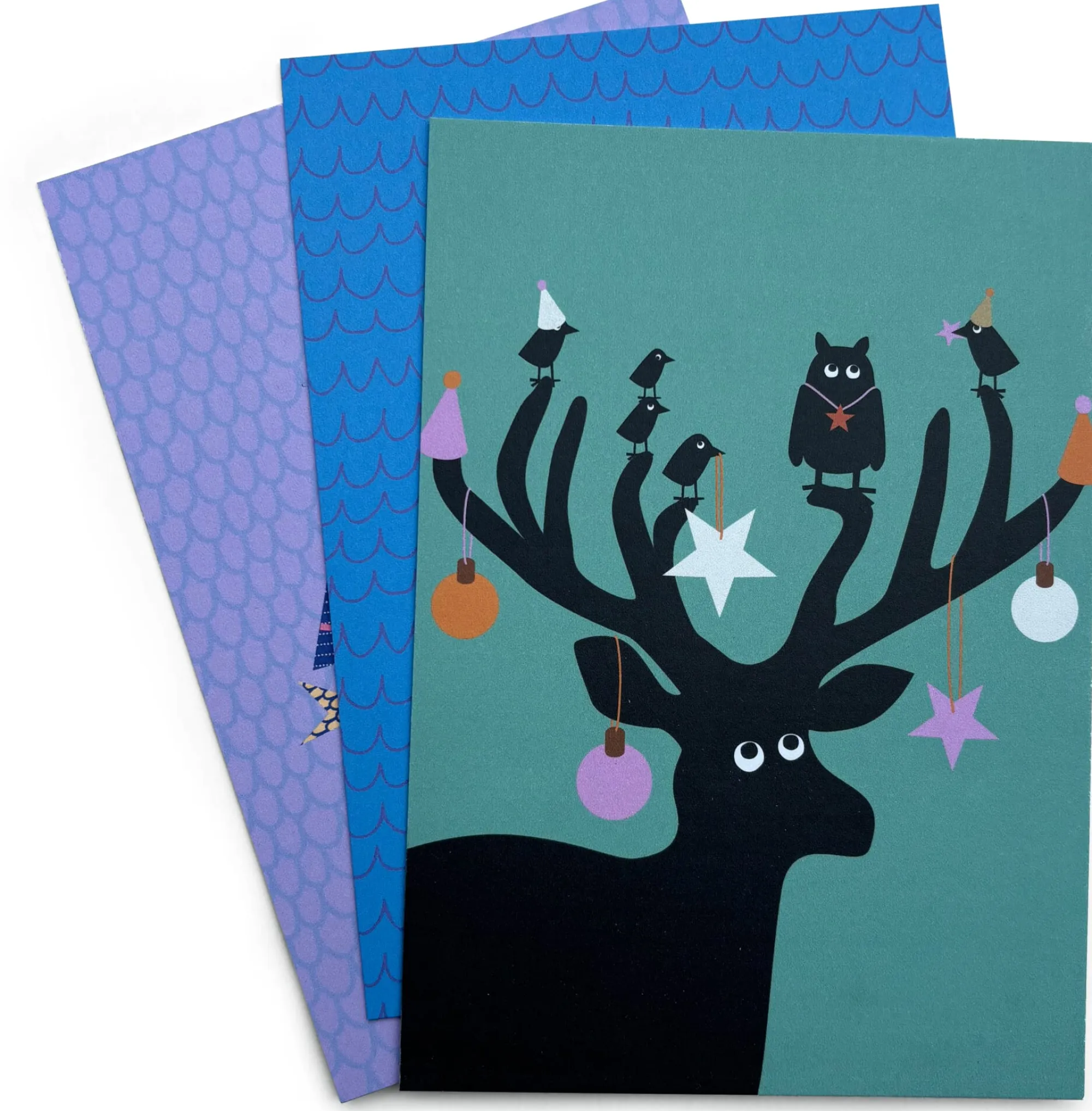 Papeterie * Postkarten-Set Tierische Weihnachten