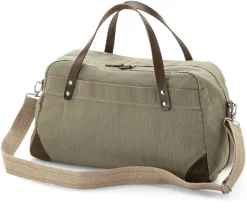 Reisetaschen * Hack Lederware Reisetasche Segeltuch, Grünbeige
