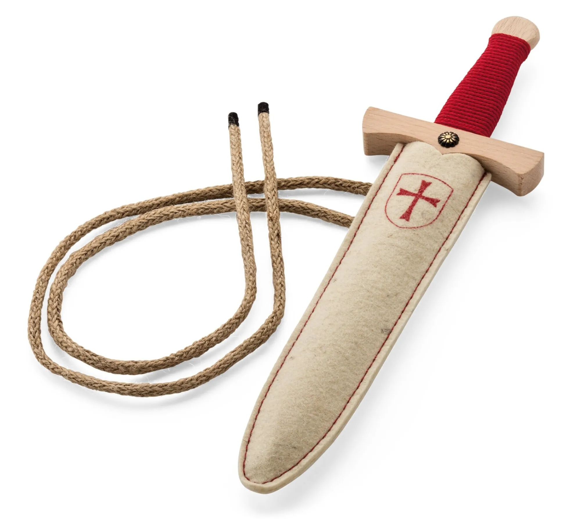 Holzspielzeug|Bewegungsspiele * Spielzeugmanufaktur Vah Ritterdolch mit Filzscheide Kreuzritter