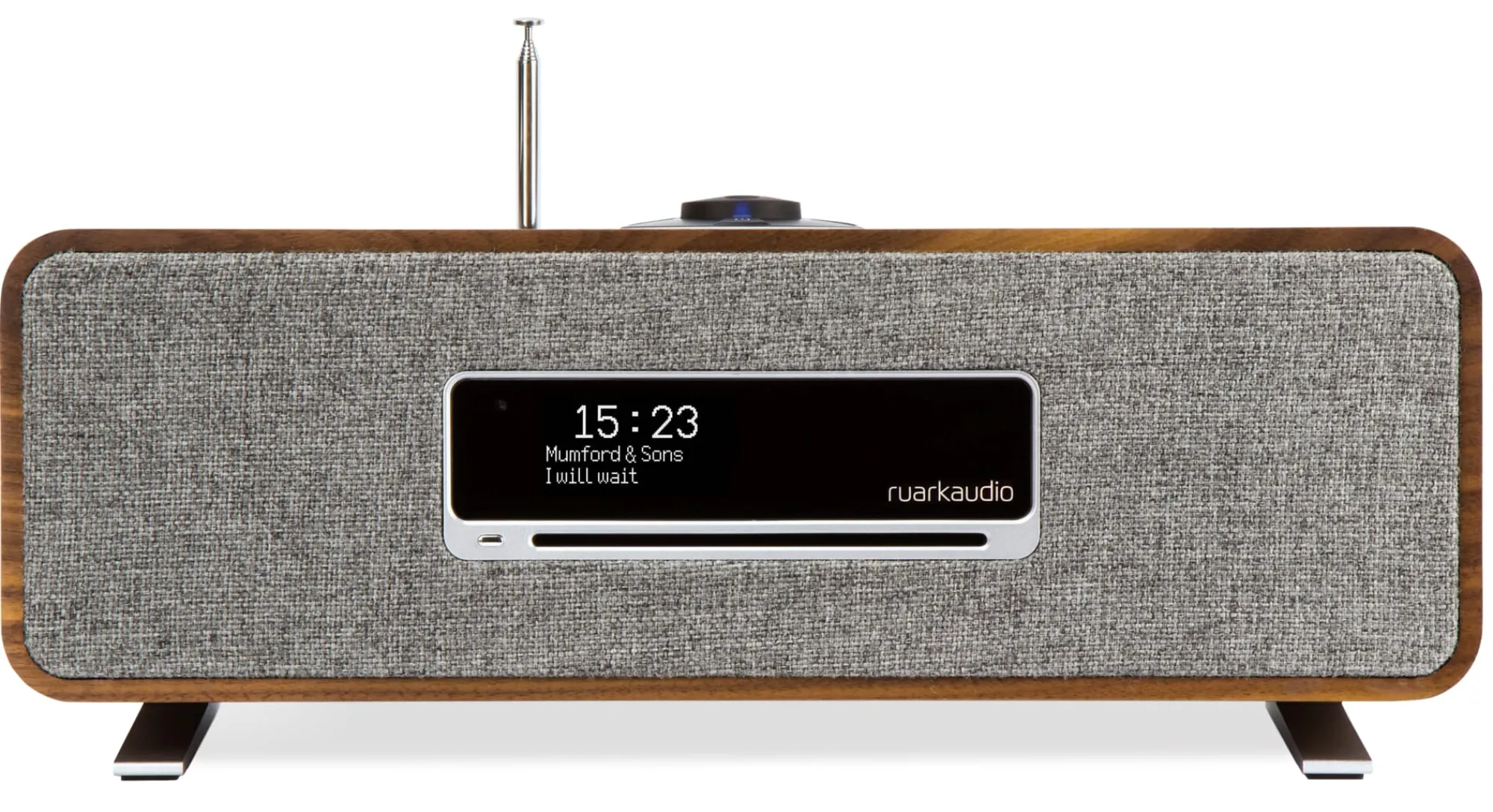 Wecker|Stereophonie * Ruark Audio Tisch-Stereoanlage R3S Nussbaum