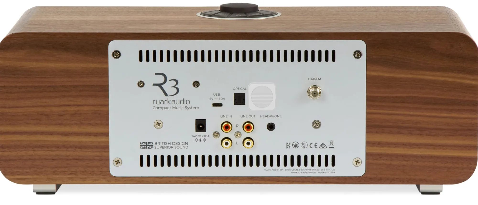 Wecker|Stereophonie * Ruark Audio Tisch-Stereoanlage R3S Nussbaum