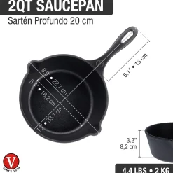 Outdoorausrüstung|Töpfe * Victoria Saucentopf Gusseisen