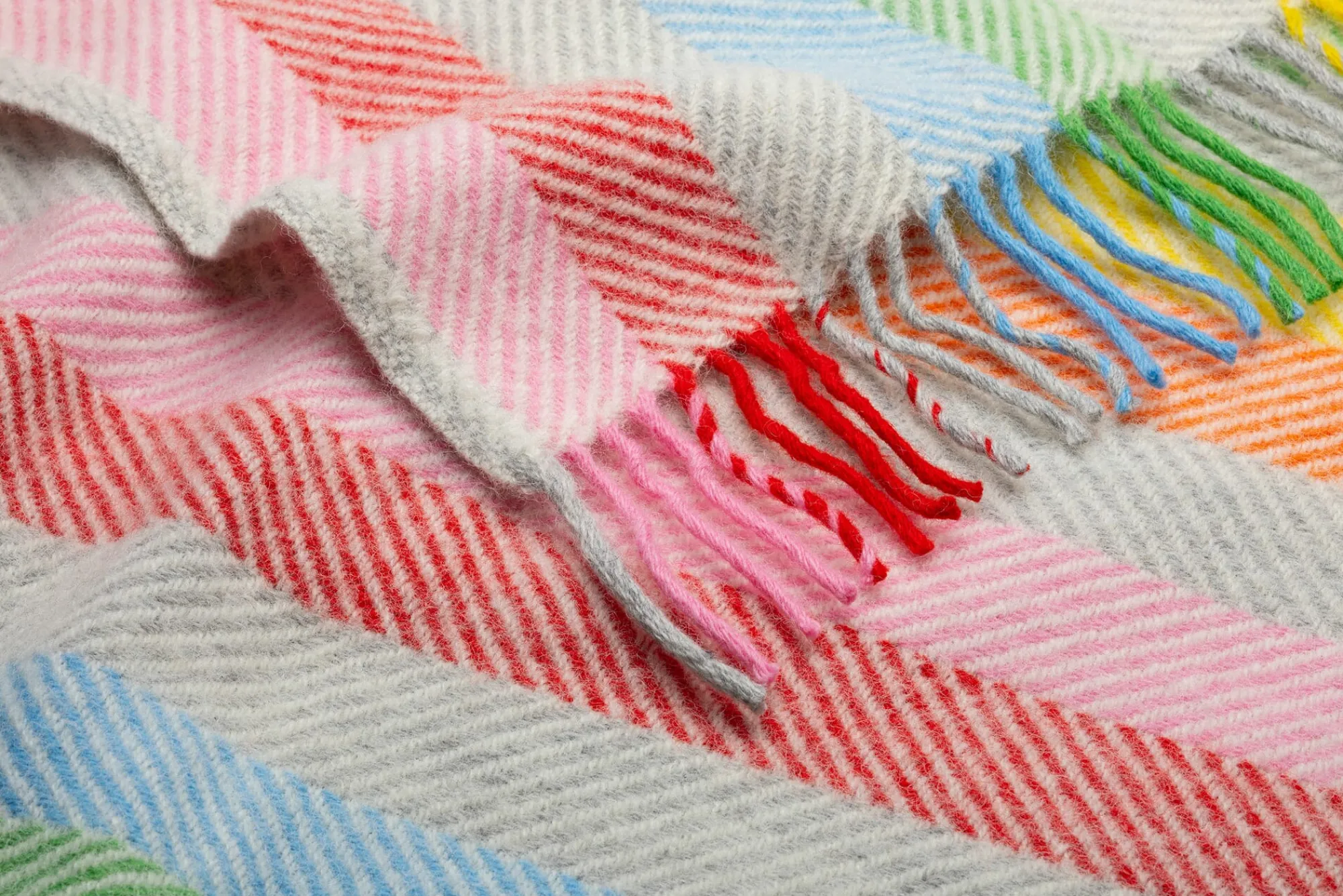 Decken * Tweedmill Textiles Schurwolldecke bunt gestreift