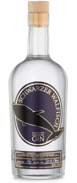 Gin * Hutmachers Maritime Spirituosen Schwarzer Walfisch Gin