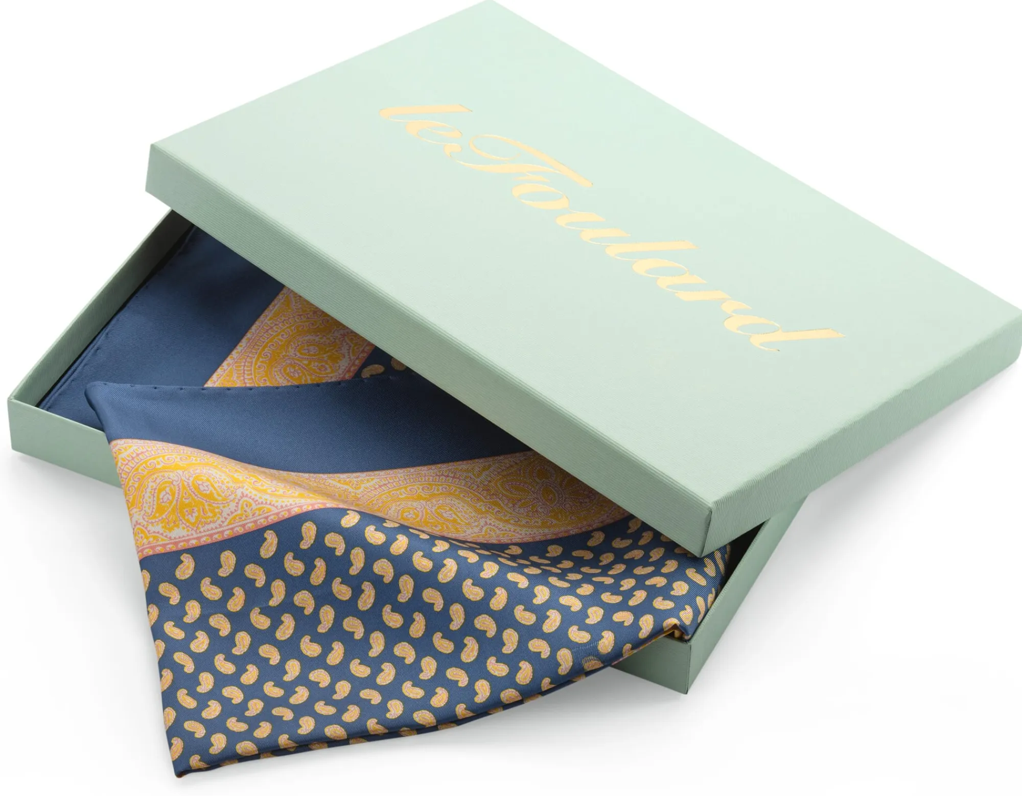 Schals & Tücher * Le Foulard Seidentuch Paisley, Royalblau