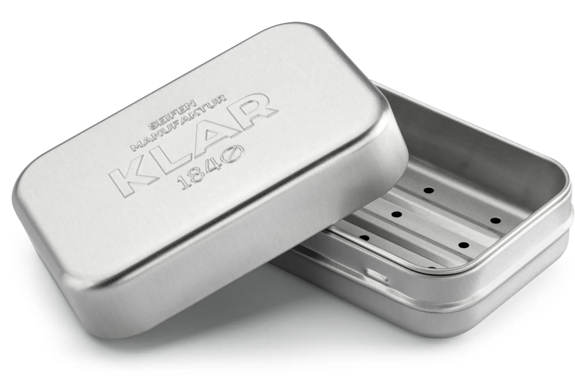 Kulturbeutel|Hautpflege * Klar Seifen Seifendose Aluminium