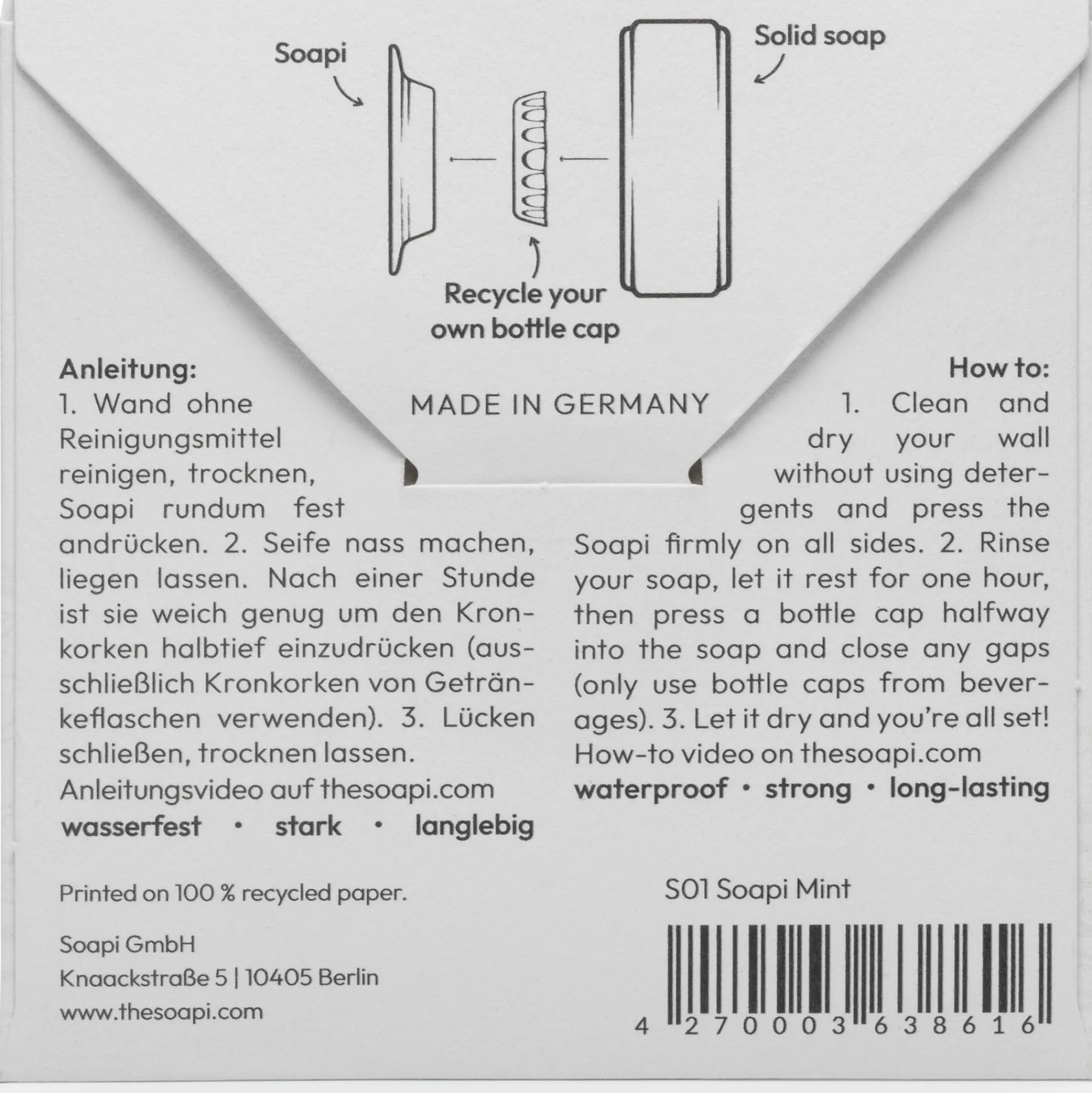 Seifenschalen * Soapi Seifenhalter recycelte Fischernetze Mint