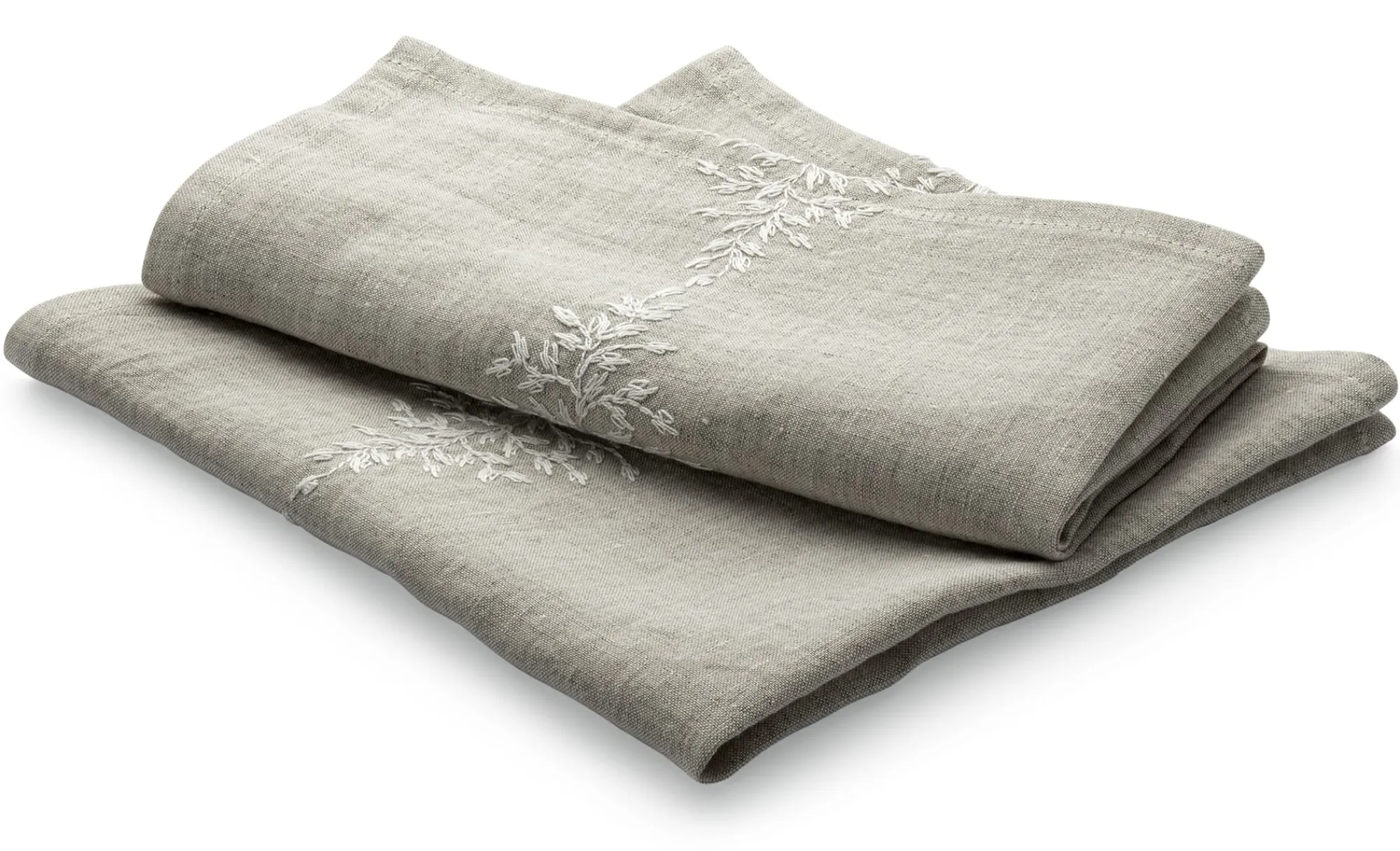Tischwäsche * Charvet Editions Serviette Leinen Blätterränke Natur