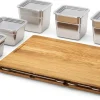 Aufbewahrungsdosen|Schneidbretter * Frankfurter Brett Set Mono mit Edelstahlbehälter-Set