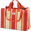 Einkaufstaschen & -Körbe * Moismont Shopper N°46 gestreift, rot-creme