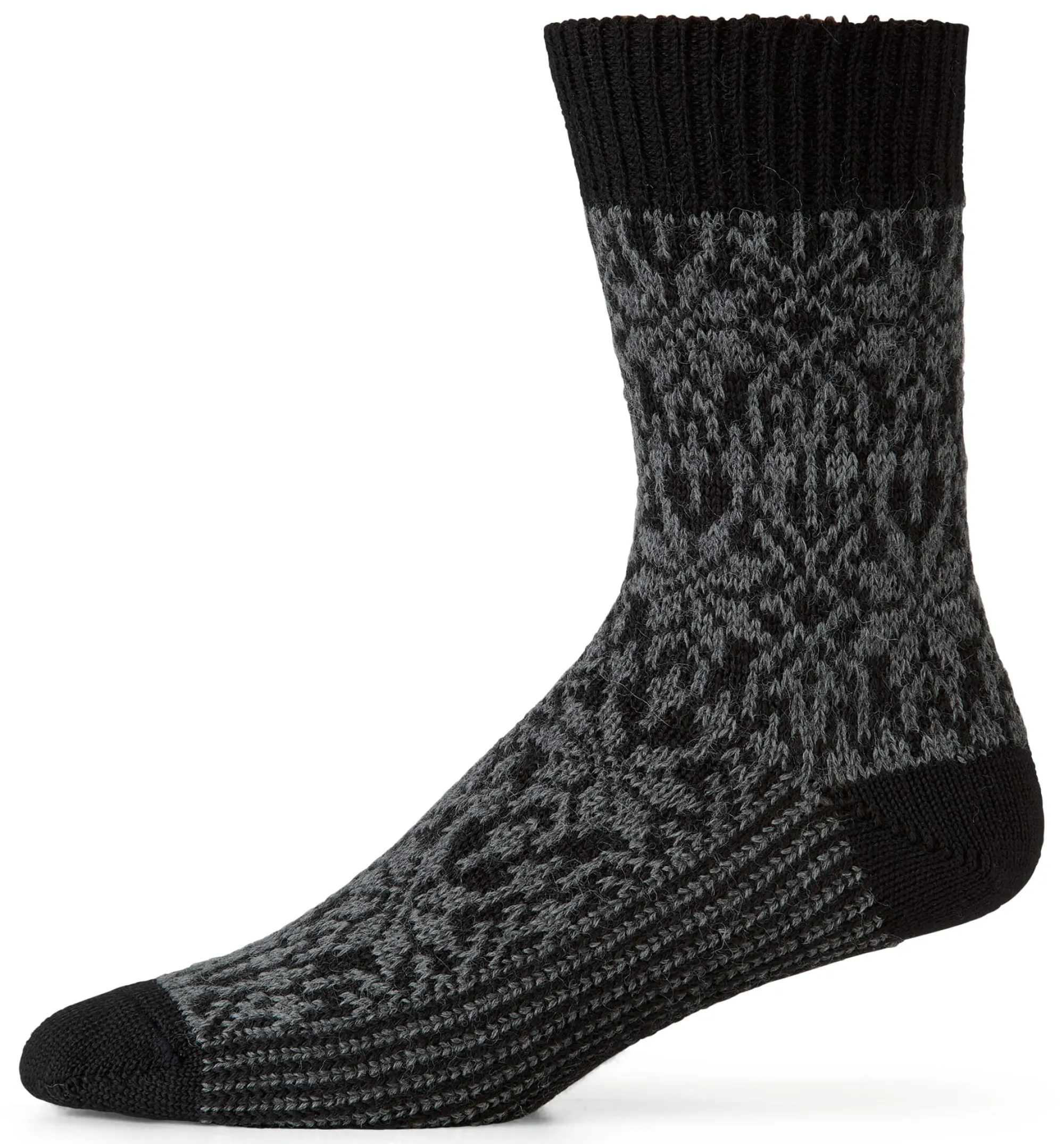 Strümpfe & Socken|Socken * Hirsch Natur Socke Jacquard Schurwolle Anthrazit