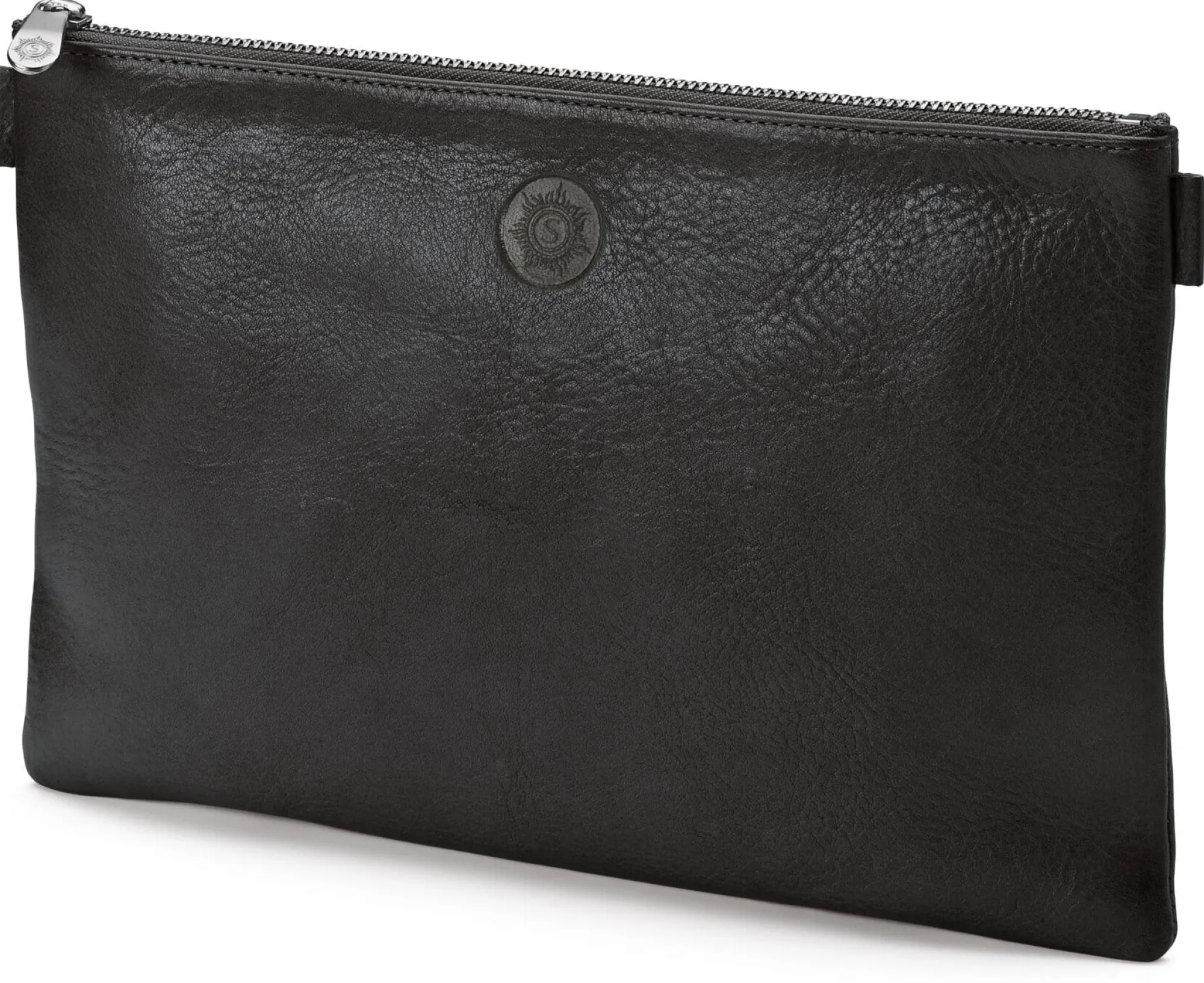 Kulturbeutel|Etuis & Federtaschen * Sonnenleder Banktasche Leder Schwarz