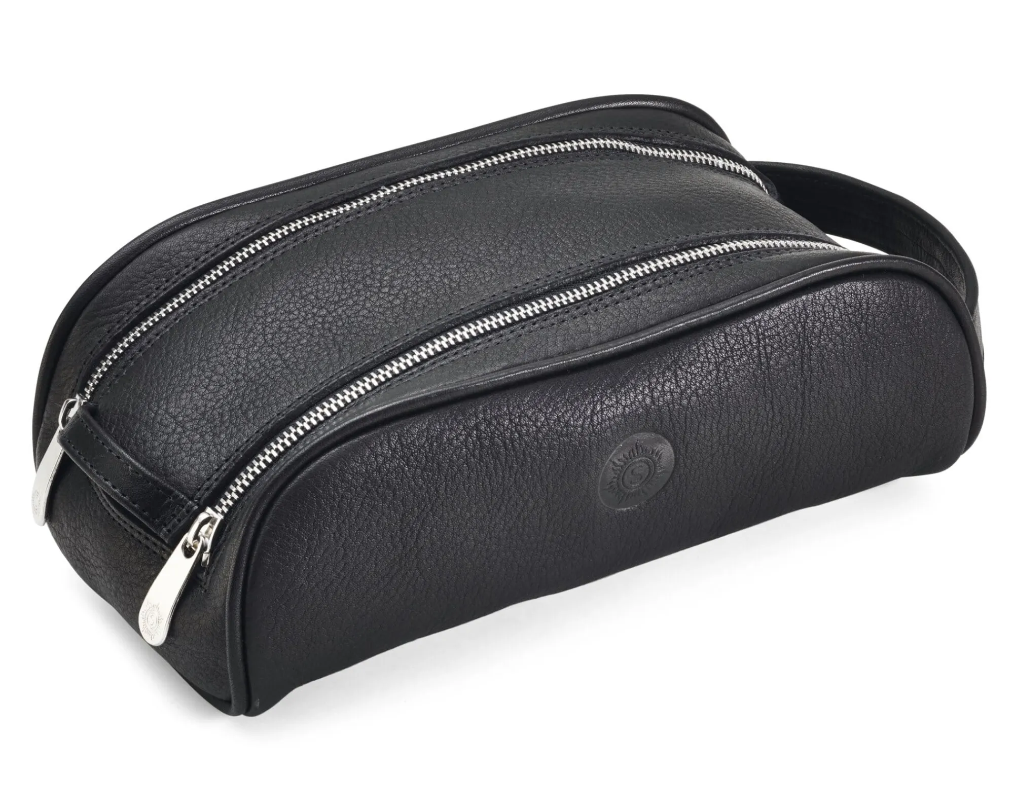 Kulturbeutel|Kulturtaschen * Sonnenleder Kulturtasche klein Schwarz