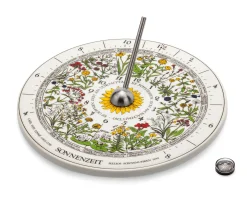 Outdoorausrüstung * Helios Sonnenuhr mit Blumenuhr Porzellan