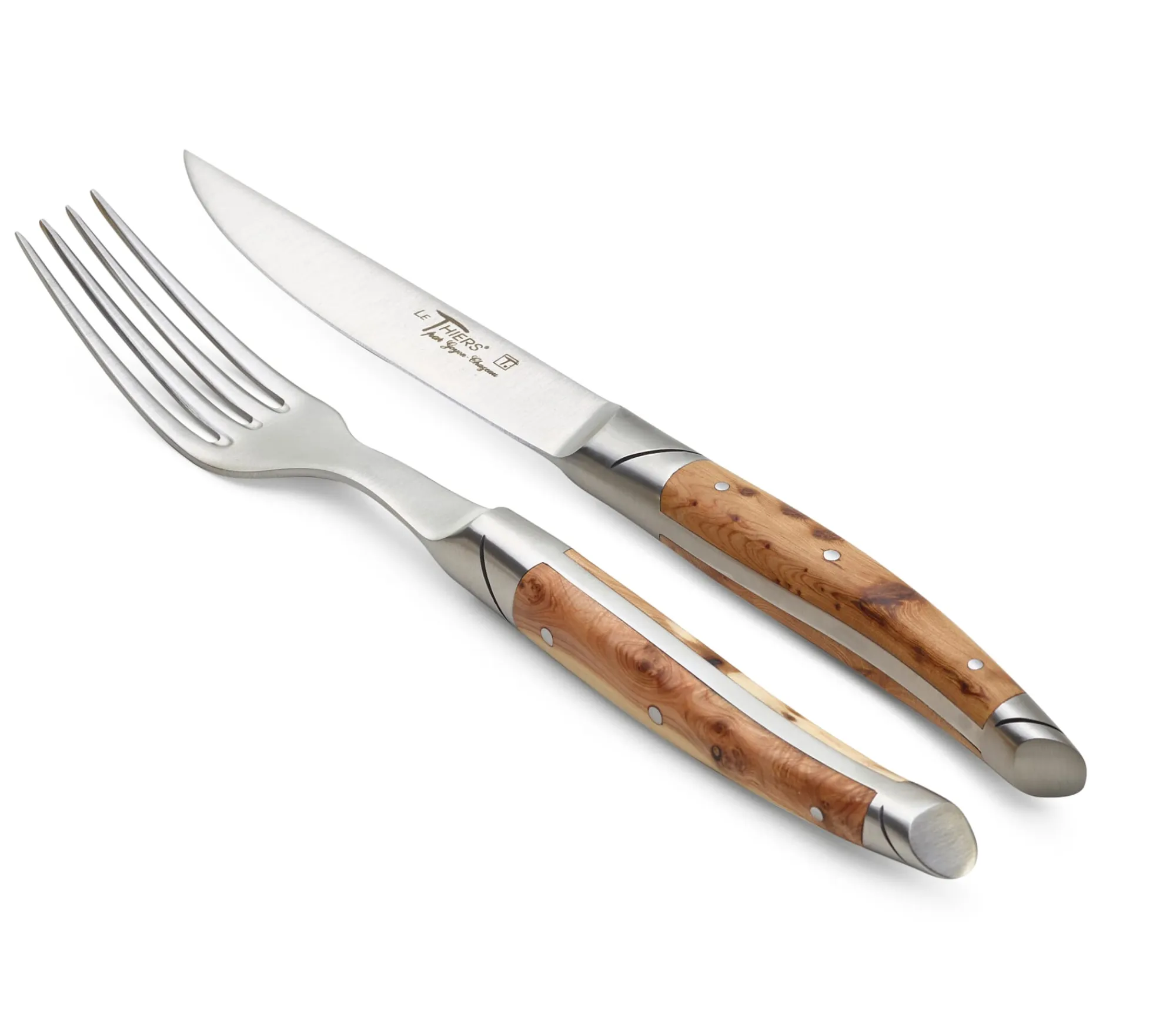 Besteck * Goyon-Chazeau Steakgabel Wacholderholz