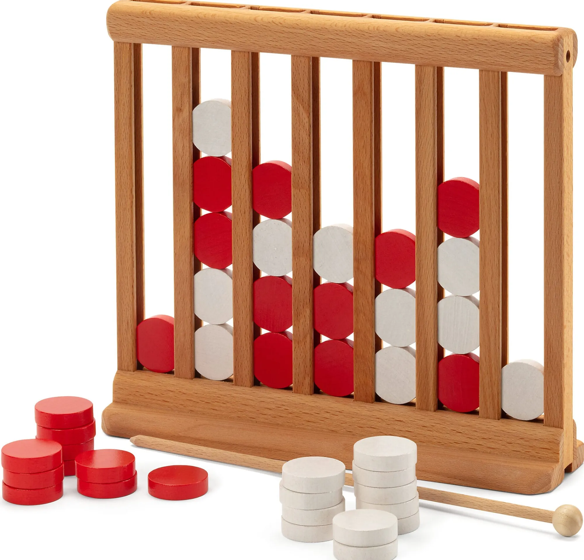 Holzspielzeug|Gesellschaftsspiele * Holz Bi-Ba-Butze Kristian Finken Strategiespiel Vier gewinnt