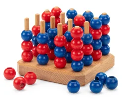 Holzspielzeug|Gesellschaftsspiele * Holz Bi-Ba-Butze Kristian Finken Strategiespiel Vier gewinnt 3 D