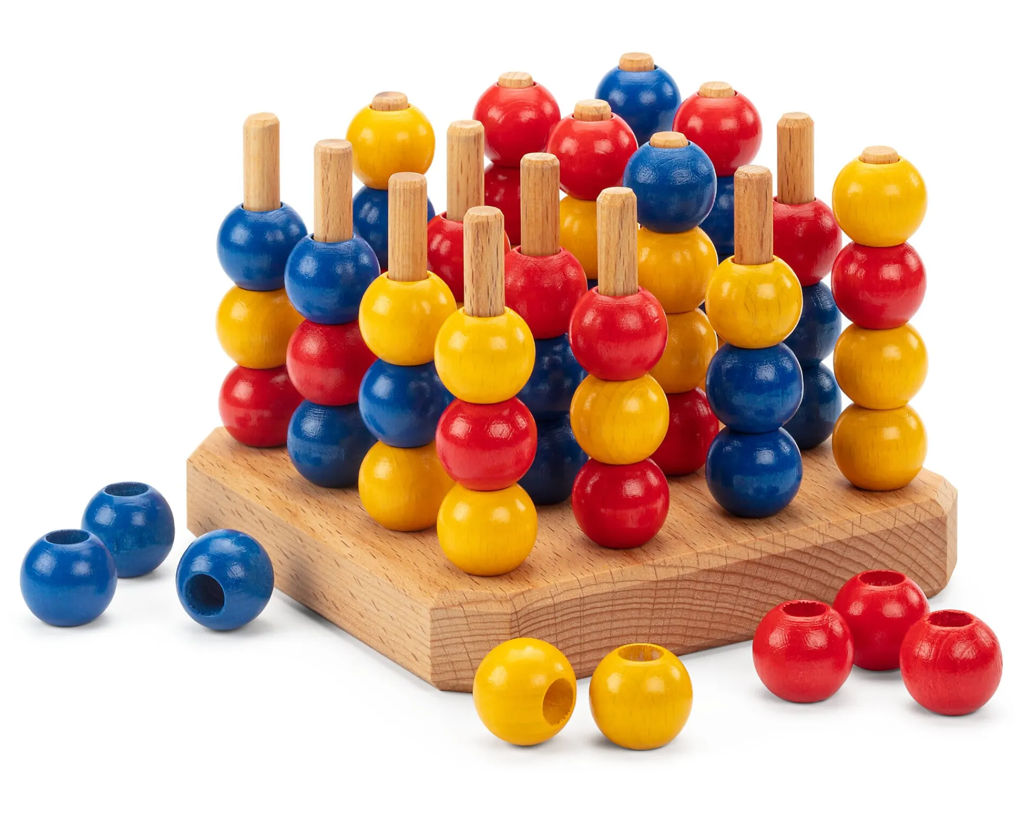 Holzspielzeug|Gesellschaftsspiele * Holz Bi-Ba-Butze Kristian Finken Strategiespiel Vier gewinnt 3 D