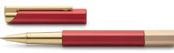 Tintenroller|Kugelschreiber * YStudio Tintenroller Aluminium und Messing Rot