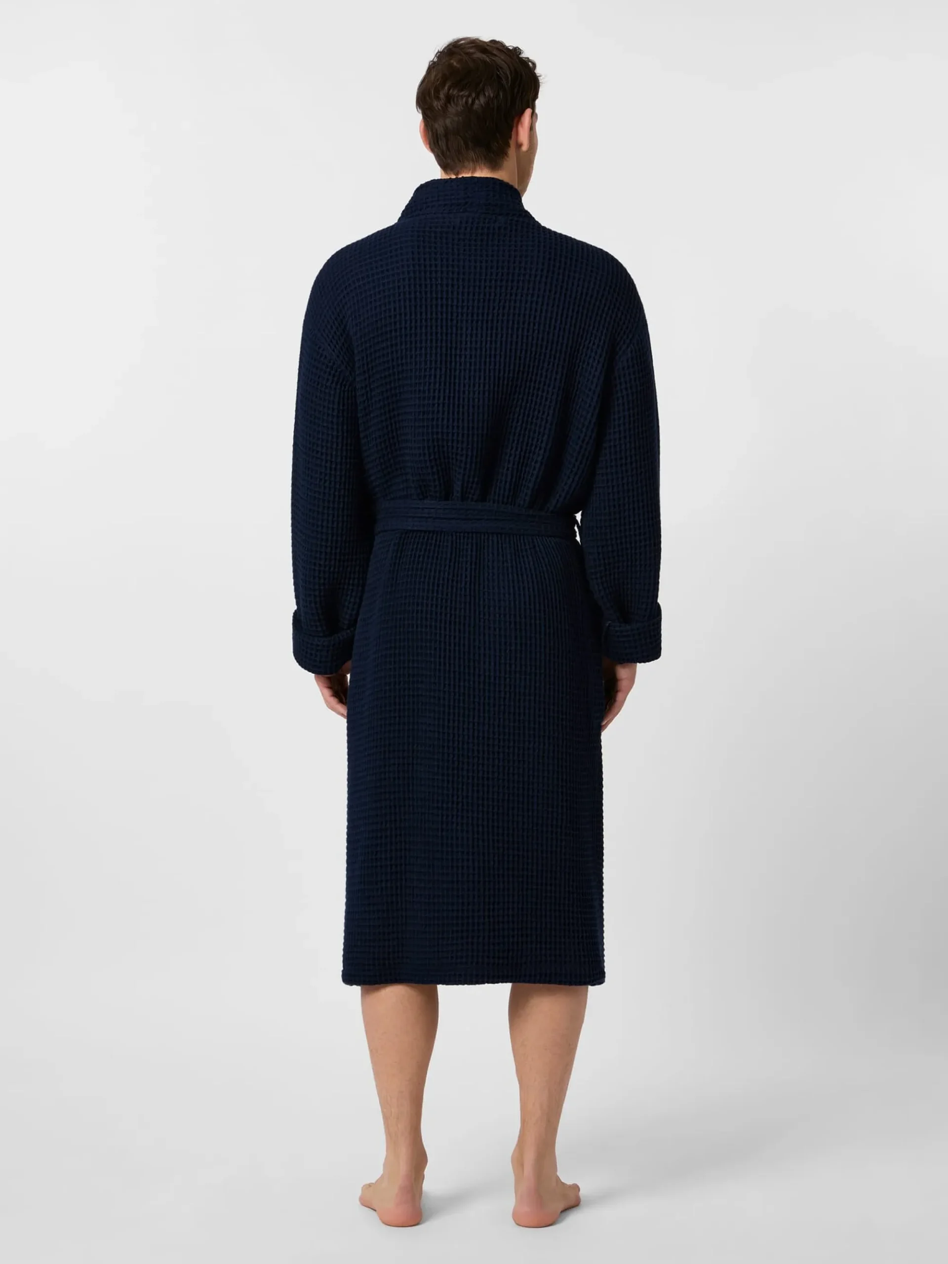 Wäsche|Wäsche * Knowledge Cotton Apparel Unisex-Bademantel Waffelpiqué Navy