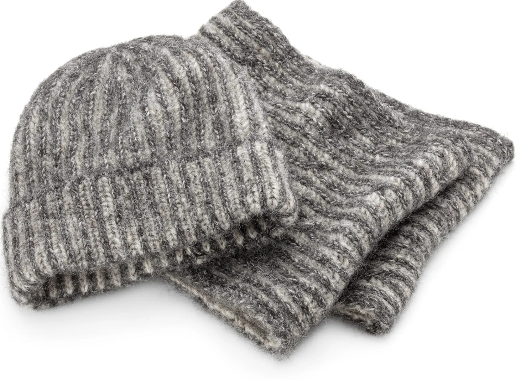 Schals & Tücher|Schals & Tücher * Les Racines du Ciel Unisex-Loopschal Rippenstrick, grau