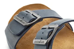 Sandalen|Freizeitschuhe * Haflinger Unisex-Pantolette mit Fußbett Blau