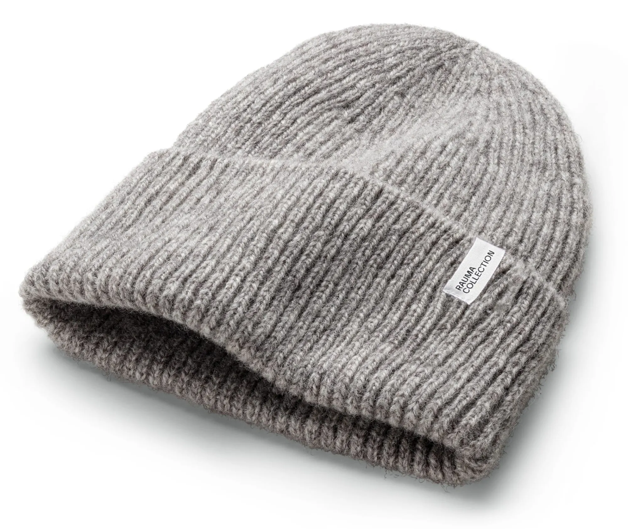 Mützen|Mützen * Rauma Ullvarefabrikk Unisex-Strickmütze Rippe Grau