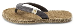 Freizeitschuhe|Sandalen * Werner Schuhe Unisex-Zehentrenner Naturfaser Denim