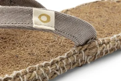 Sandalen|Freizeitschuhe * Werner Schuhe Unisex-Zehentrenner Naturfaser Taupe