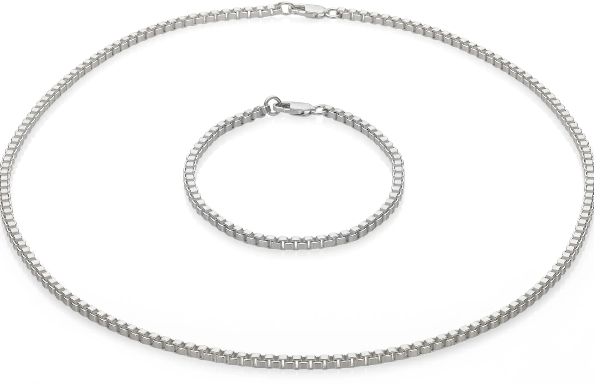 Schmuck * Ménard Venezianerkette eckig, Silber
