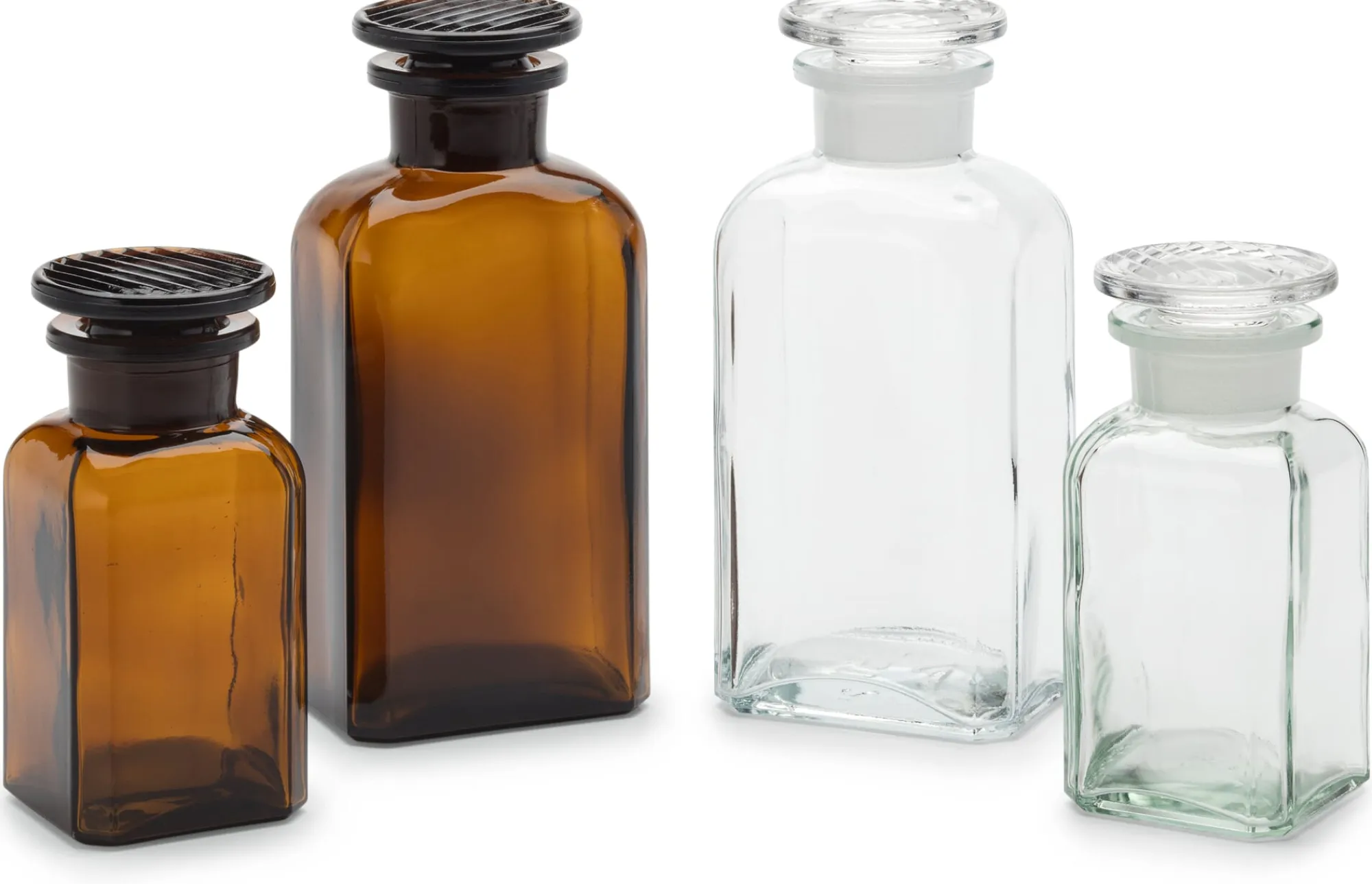 Vorratsgläser * Sklarny Moravia Vierkantflasche Glas Farblos