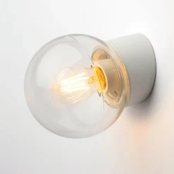 Wandleuchten * Ifö Electric Wandleuchte Porzellan und Klarglas