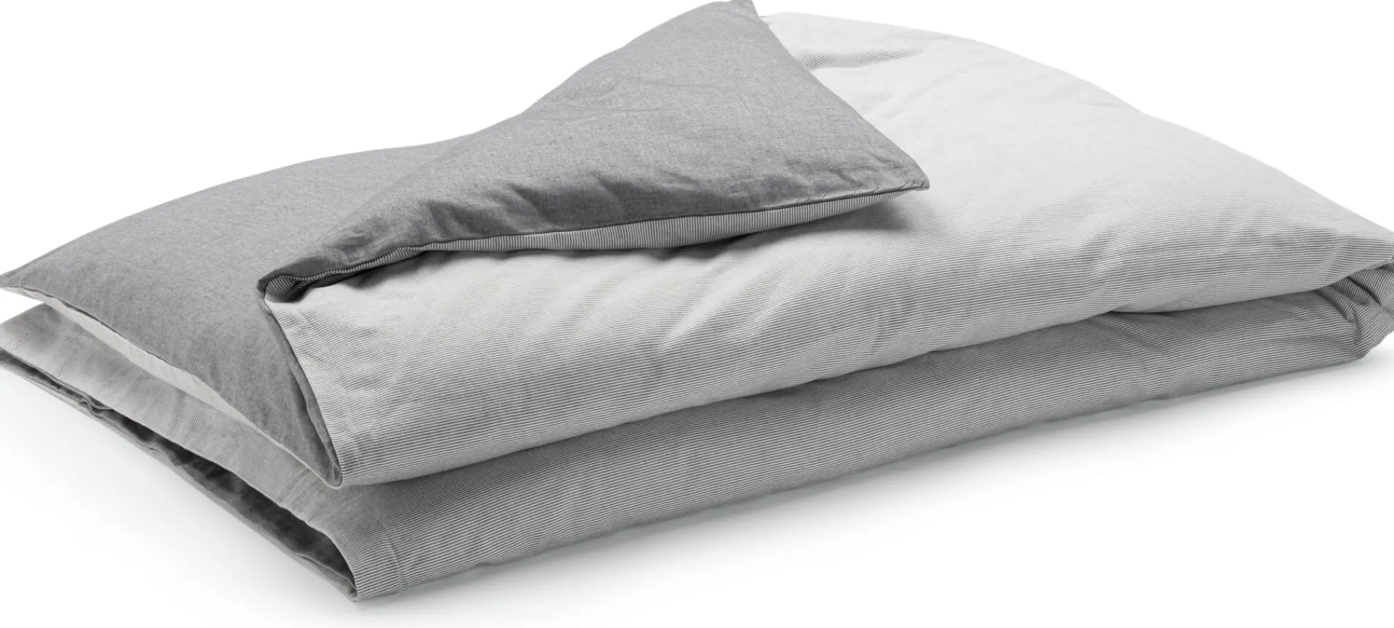 Bettwaren & Bettwäsche * elegante Wendebettbezug Sommerflanell Grau