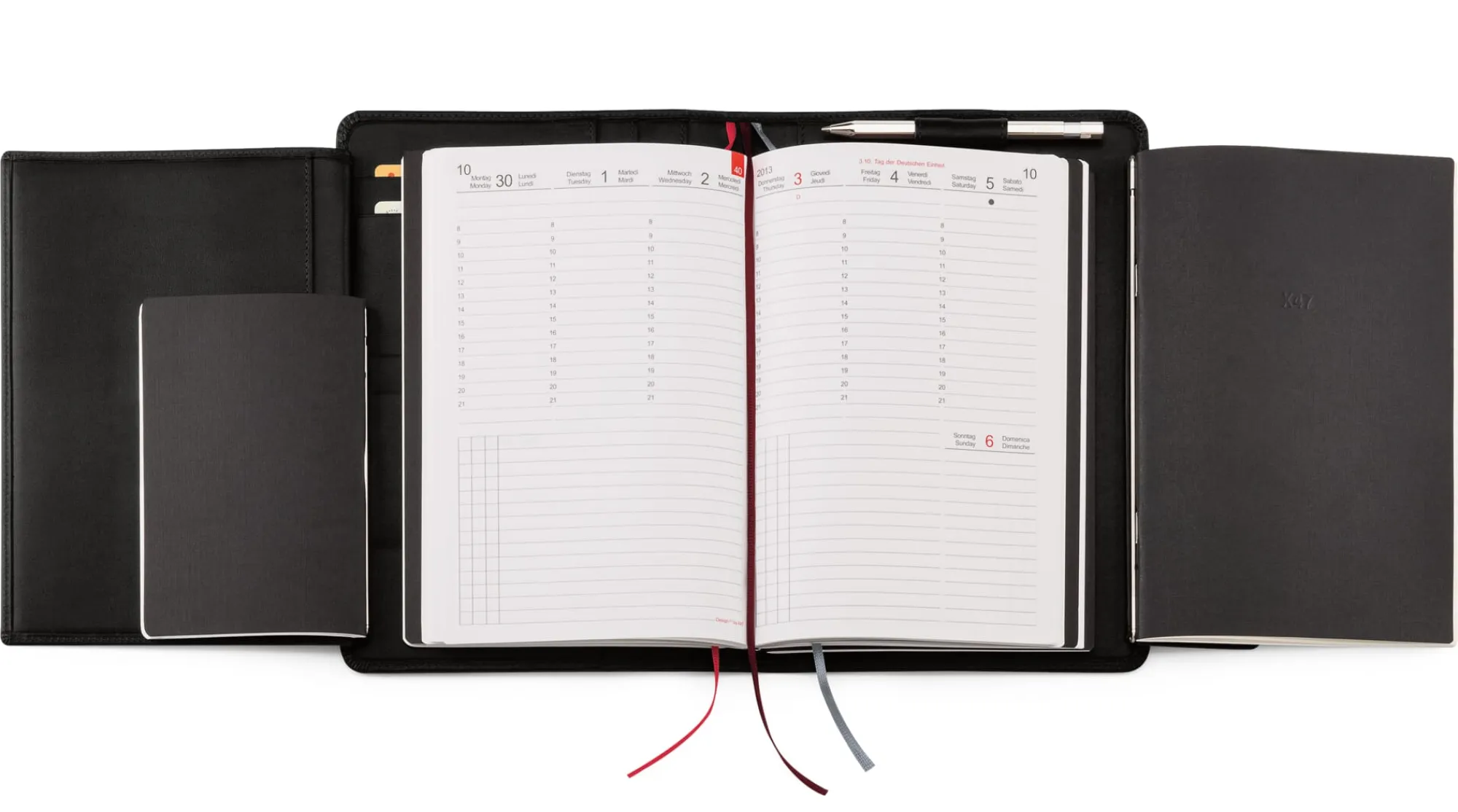 Zeitplaner & Kalender|Notizbücher * X47 Organisationssystem A5 Schwarz