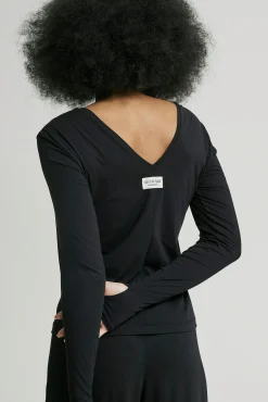 Yogazubehör|Shirts & Tops * OH OH OM Ethical Sportswear Yoga-Top Langarm Schwarz