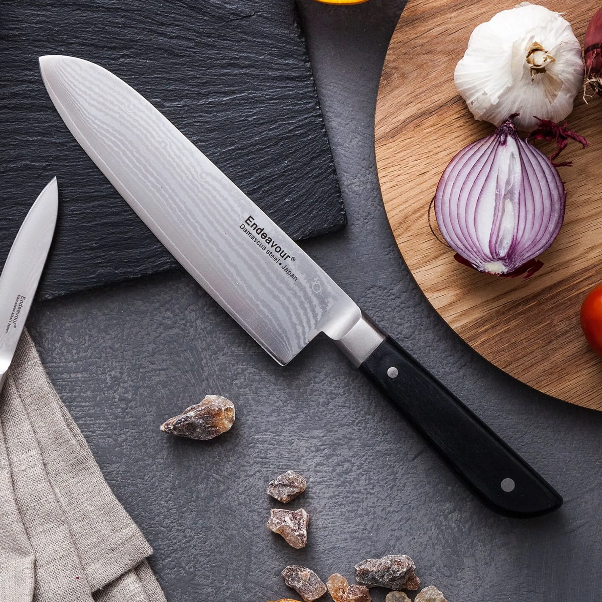 Messer Kohlenstoffstahl|Rostfreie Messer * Zubereitungsmesser Santoku Endeavour